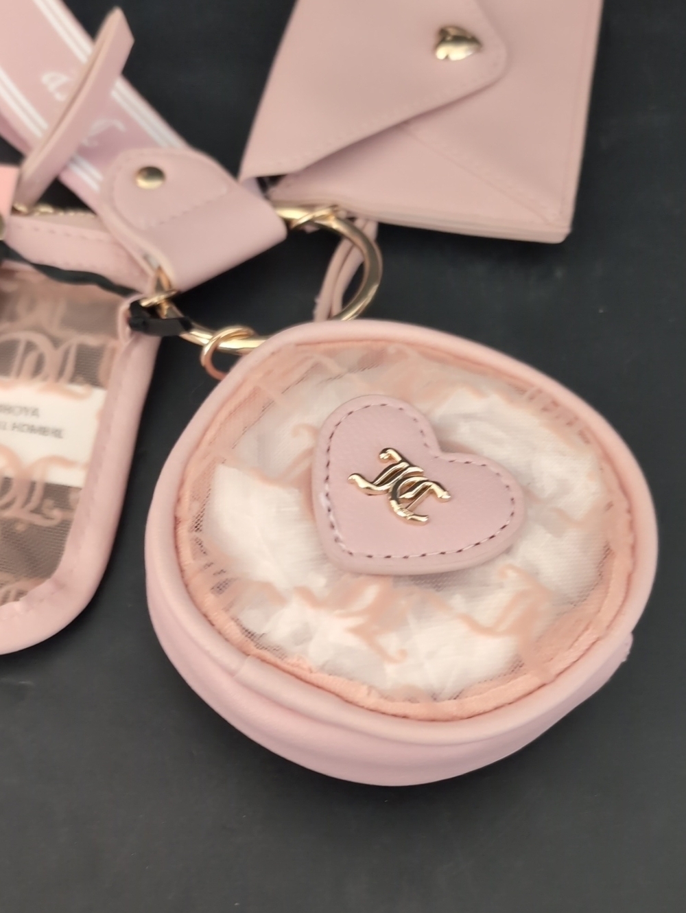 NWT, Juicy Couture Light Pink 3 Piece Coin Purse Wristlet Set. - Picture 2 of 6